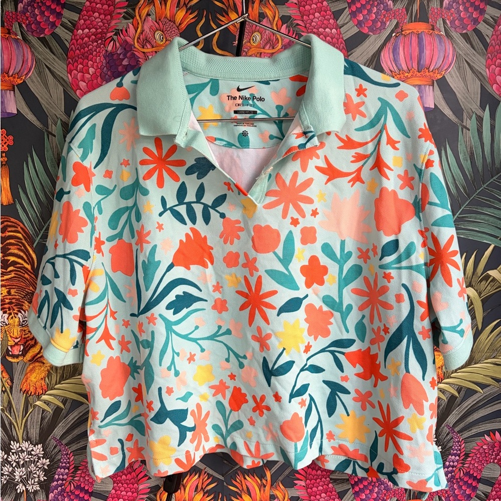 Nike Polo with Pastel Floral Design